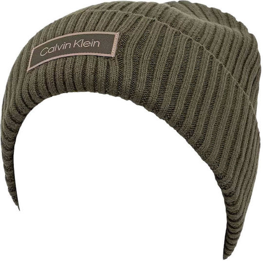 Patch Beanie Mützen für Männer mit Rib Strick in Grau