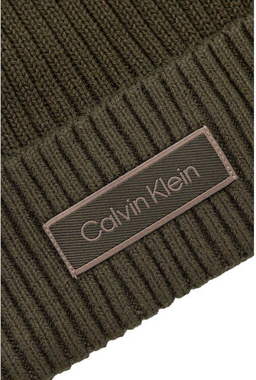 Patch Beanie Mützen für Männer mit Rib Strick in Grau