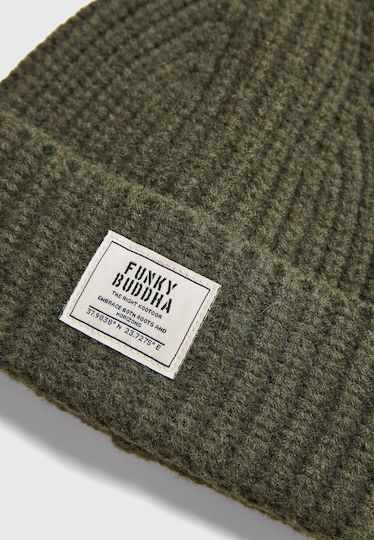 Beanie Căciulă bărbătească tricotată în culoare kaki