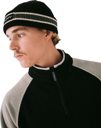Beanie Männlicher Wendbarer Strickmütze in Schwarz