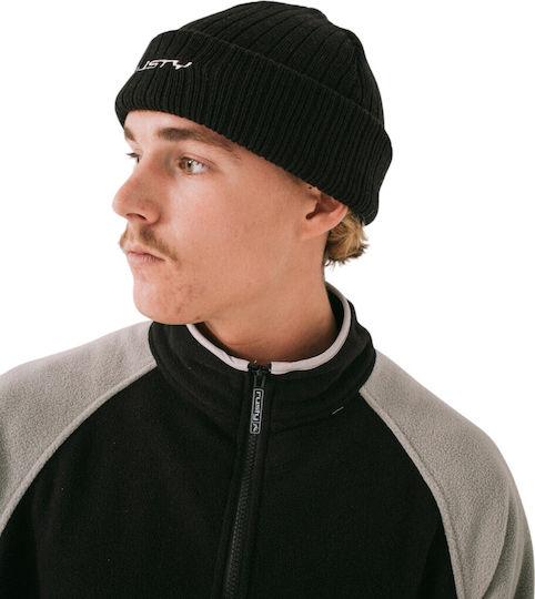 Beanie Männlicher Wendbarer Strickmütze in Schwarz