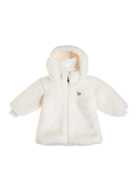 Kids Cardigan Furry with Ecru Hooded