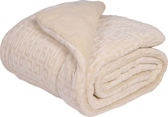 Das Home Комбинирано Одеяло с Пълнеж Hollowfiber Единично 160x220см Sherpa Тауpe 12 togs