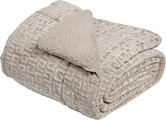 Das Home Комбинирано Одеяло с Пълнеж Hollowfiber Двойно 220x240см Sherpa Taupe 12 togs