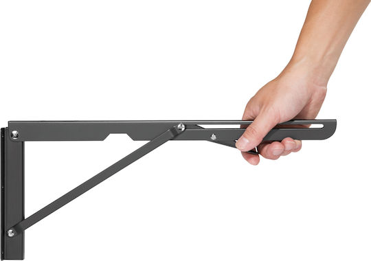 Brateck Foldable Shelf Bracket from Stainless Steel in Black Colour 396x167mm WAS01-1