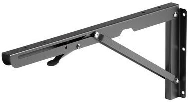 Brateck Foldable Shelf Bracket from Stainless Steel in Black Colour 396x167mm WAS01-1