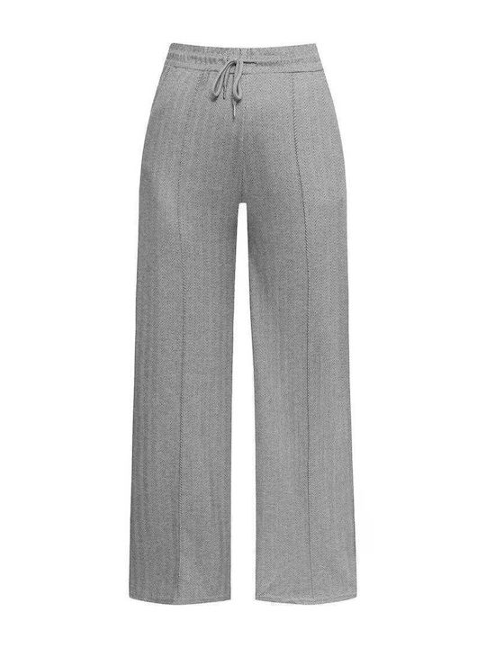 Women's Trousers Decorative Stitching Light Gray