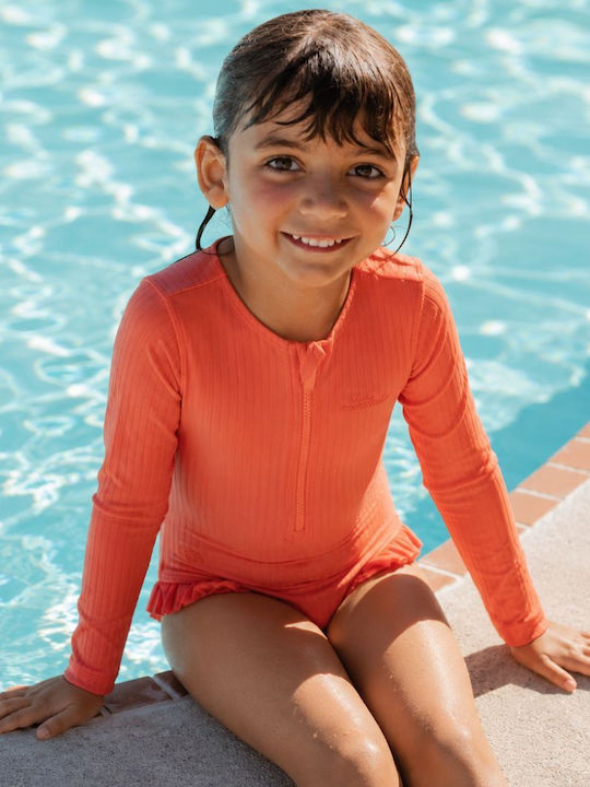 Swim Essentials Παιδικό Μαγιό Ολόσωμο με Μακρύ Μανίκι Pink Bay