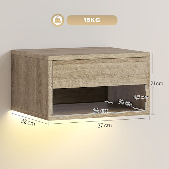 Κομοδίνα Ξύλινα Μπεζ 2τμχ 37x32x21cm