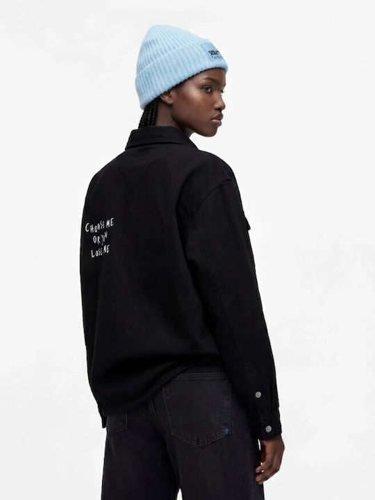 Damenmäntel Overshirt Schwarz