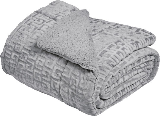 Das Home Комбинирано Одеяло с Пълнеж Hollowfiber Единично 160x220см Sherpa Сив 12 togs