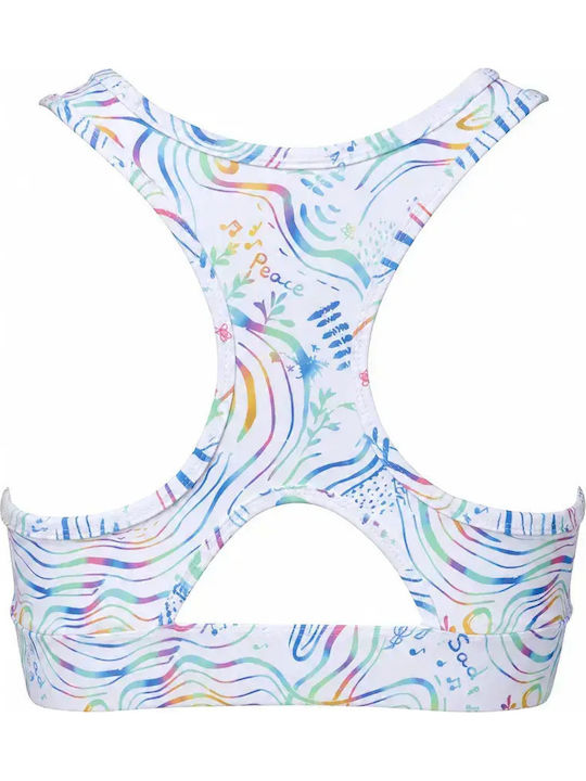 Women's Athletic Sports Bra Rainbow Light with Light Padding