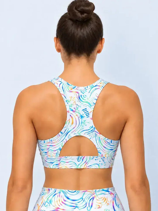 Women's Athletic Sports Bra Rainbow Light with Light Padding