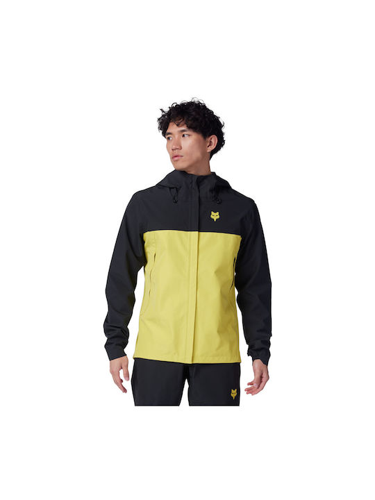 Fox Herren Wasserdichtes Fahrrad-Windbreaker-Jacke Langarm Schwarz