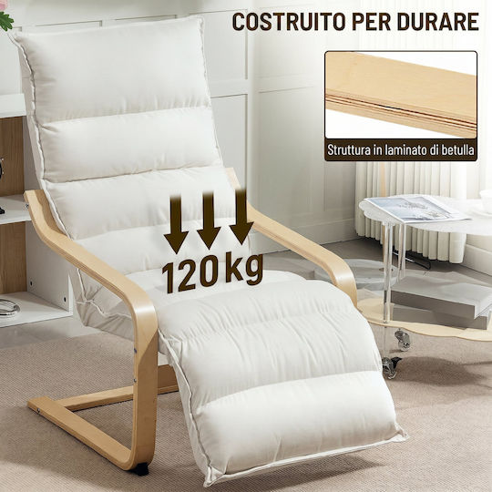 Πολυθρόνα Relax με Υποπόδιο Μπεζ 55x45x45cm