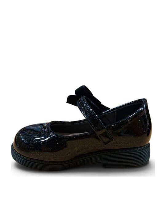 Kinder Pumps & Ballerinas mit elastischem Gurt Lackleder Schwarz -39