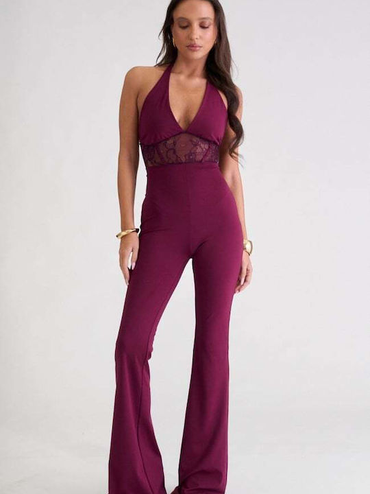 Damen Jumpsuit Burgundisch