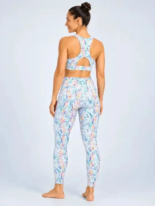Training Women's Set with Full-Length High Waist Leggings Rainbow Light