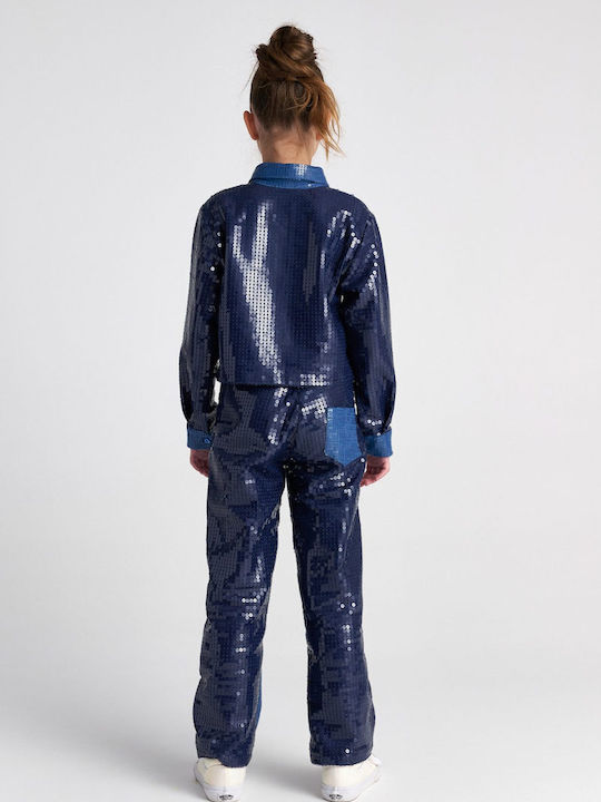 Kids Long-sleeved Denim Shirt Midnight Moon