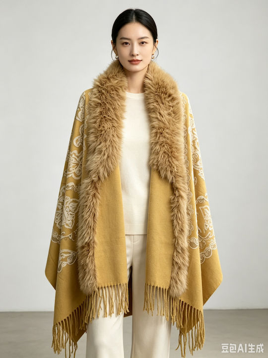 Women's Furry Brown Scarf
