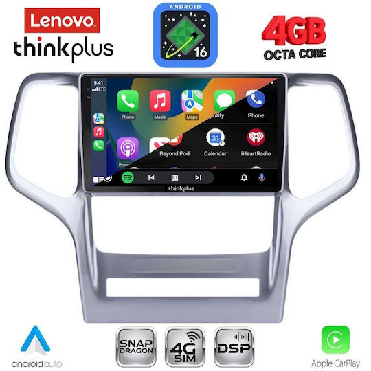 Lenovo Sistem Audio Auto pentru Jeep Grand Cherokee 2011-2014 Bluetooth USB Wi-Fi GPS Apple CarPlay Android Auto cu Ecran Tactil 9"