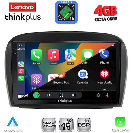 Lenovo Car Audio System for Mercedes-Benz SL 2006-2012 Bluetooth USB WiFi GPS Apple CarPlay Android Auto with 9" Touch Screen