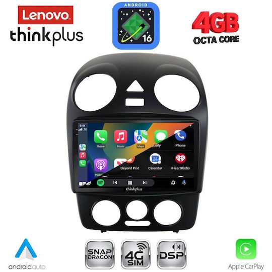 Lenovo Car Audio System for Volkswagen Beetle 2004-2011 Bluetooth USB WiFi GPS Apple CarPlay Android Auto with 9" Touch Screen