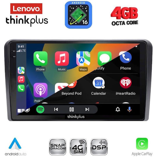 Lenovo Car Audio System for Nissan Primera 2001-2008 (Bluetooth/USB/WiFi/GPS/Apple CarPlay/Android Auto) with 9" Touch Screen