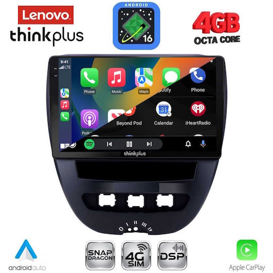 Lenovo Car Audio System for Toyota Aygo 2005-2014 Bluetooth USB WiFi GPS Apple CarPlay Android Auto with 10" Touch Screen