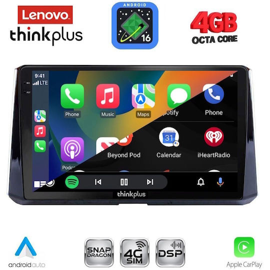 Lenovo Автомобилна Аудио Система За Toyota Corolla 2019-2026 Bluetooth USB Вграден Wi-Fi GPS Apple CarPlay Android Auto С Touch Screen 10"