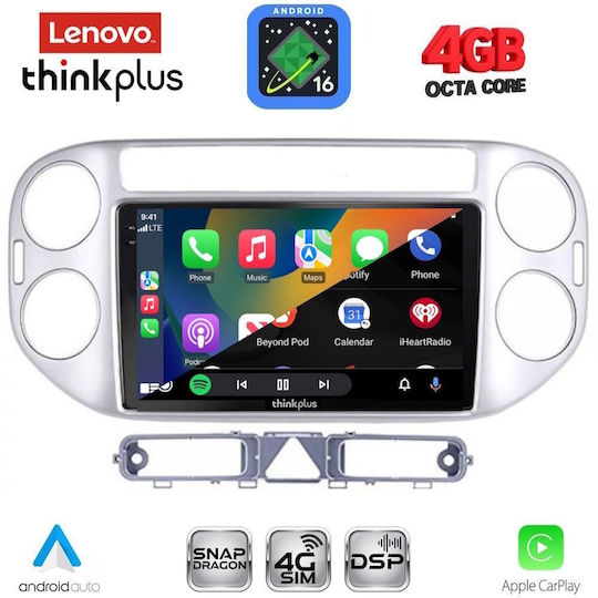 Lenovo Car Audio System for Volkswagen Tiguan 2004-2011 with Clima (Bluetooth/USB/WiFi/GPS/Apple CarPlay/Android Auto) with 9" Touch Screen