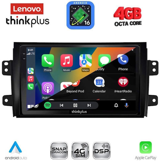 Lenovo Автомобилна Аудио Система За Fiat Sedici Suzuki SX4 2005-2013 Bluetooth USB Вграден Wi-Fi GPS Apple CarPlay Android Auto С 9" Touch Screen
