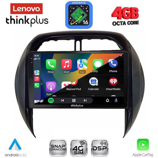 Lenovo Автомобилна Аудио Система за Toyota RAV 4 2000-2006 с Clima (Bluetooth/USB/WiFi/GPS/Apple CarPlay/Android Auto) с Touch Screen 9"