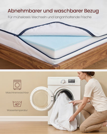 Vasagle Μονό Στρώμα Memory Foam Διπλής Όψης Roll Pack 90x200x16cm