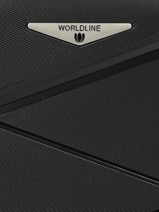 WORLDLINE Βαλίτσα Ταξιδίου Καμπίνας Σκληρή Μαύρη Ύψους 55εκ.