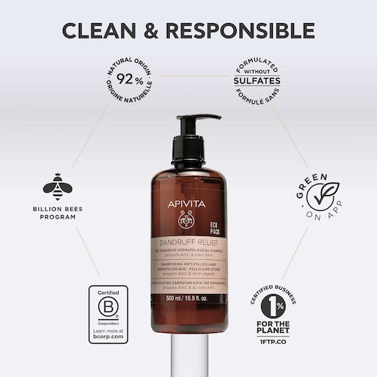 Apivita Dandruff Shampoo Against Dandruff & Dry Scalp 500ml