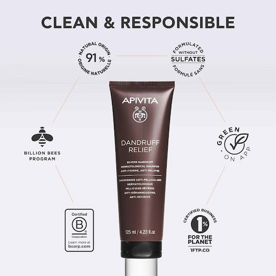 Apivita Dandruff Relief Shampoo Against Dandruff for Oily Hair 125ml