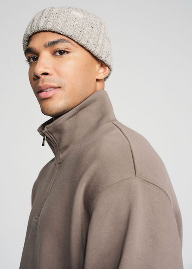 Beanie Unisex Σκούφος Πλεκτός σε Γκρι χρώμα