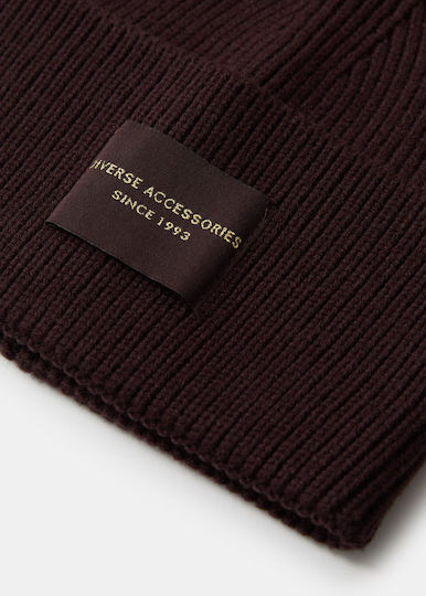 Beanie Unisex Σκούφος Πλεκτός σε Καφέ χρώμα