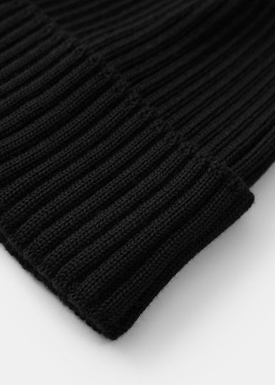 Beanie Unisex Σκούφος Πλεκτός σε Μαύρο χρώμα