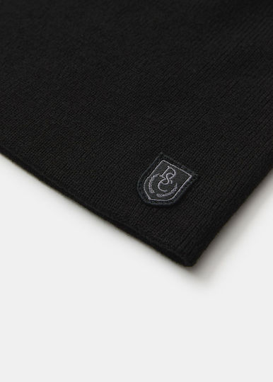 Beanie Unisex Σκούφος Πλεκτός σε Μαύρο χρώμα