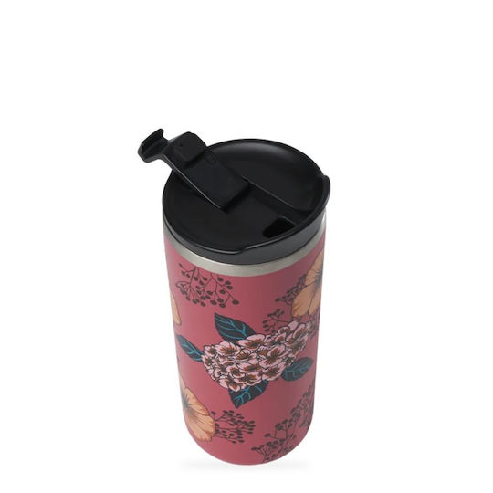 Qwetch Travel Mug Чаша Термос Неръждаема стомана Без BPA 470ml Qwetch Anemones