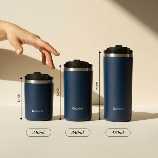 Qwetch Travel Mug Чаша Термос Неръждаема стомана Без BPA 470ml Qwetch Anemones