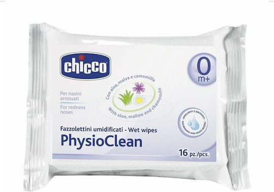 Chicco PhysioClean Nose Wipes without Perfume 16pcs