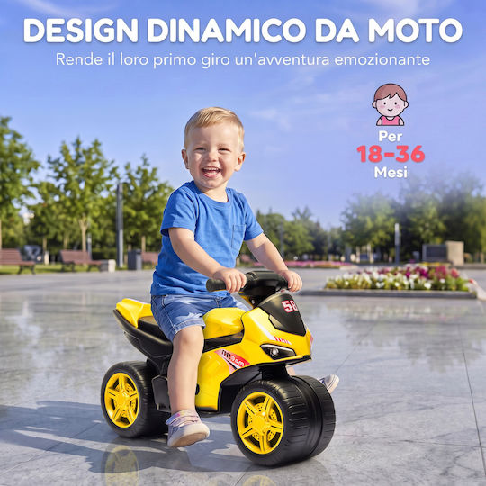 Aiyaplay Convertible Tricycle with Parental Handle for 18-36 Months Yellow