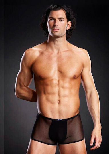 Blue Line Micro Mesh Trunk Boxeri Sexy pentru bărbați Negru
