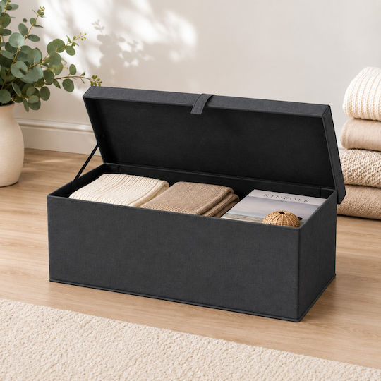Alas Home Текстилна Кутия За Съхранение С Капак Сива 70x40x30см
