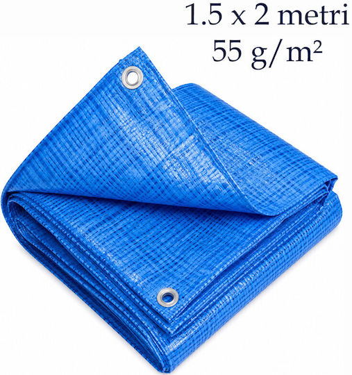 Prelată universală impermeabilă 1.5x2 M 55 G/m² Ochiuri metalice