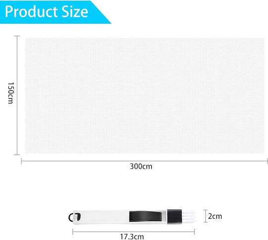 Plasă de țânțari din fibră de sticlă albă 300x150cm