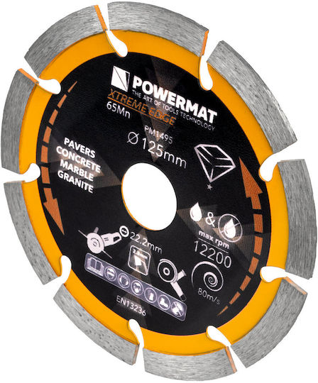 Powermat Δίσκος Κοπής Δομικών Υλικών με 9 Δόντια 125mm